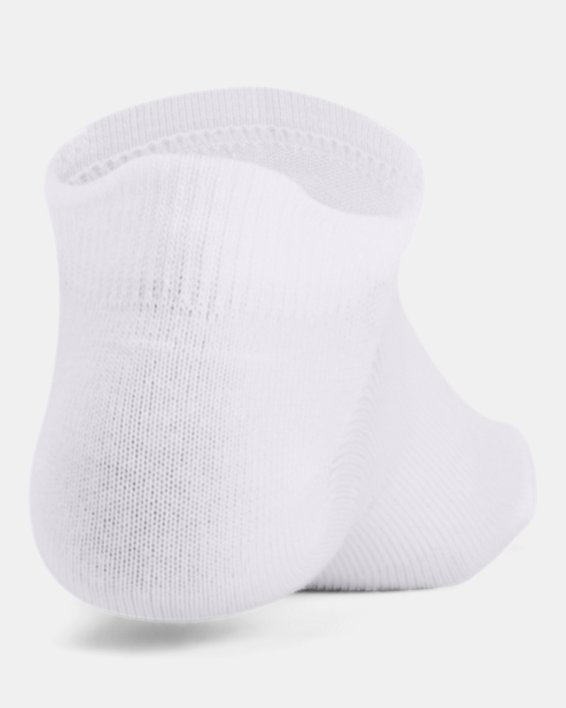 Kids' UA Essential 6-Pack No Show Socks in White image number 2